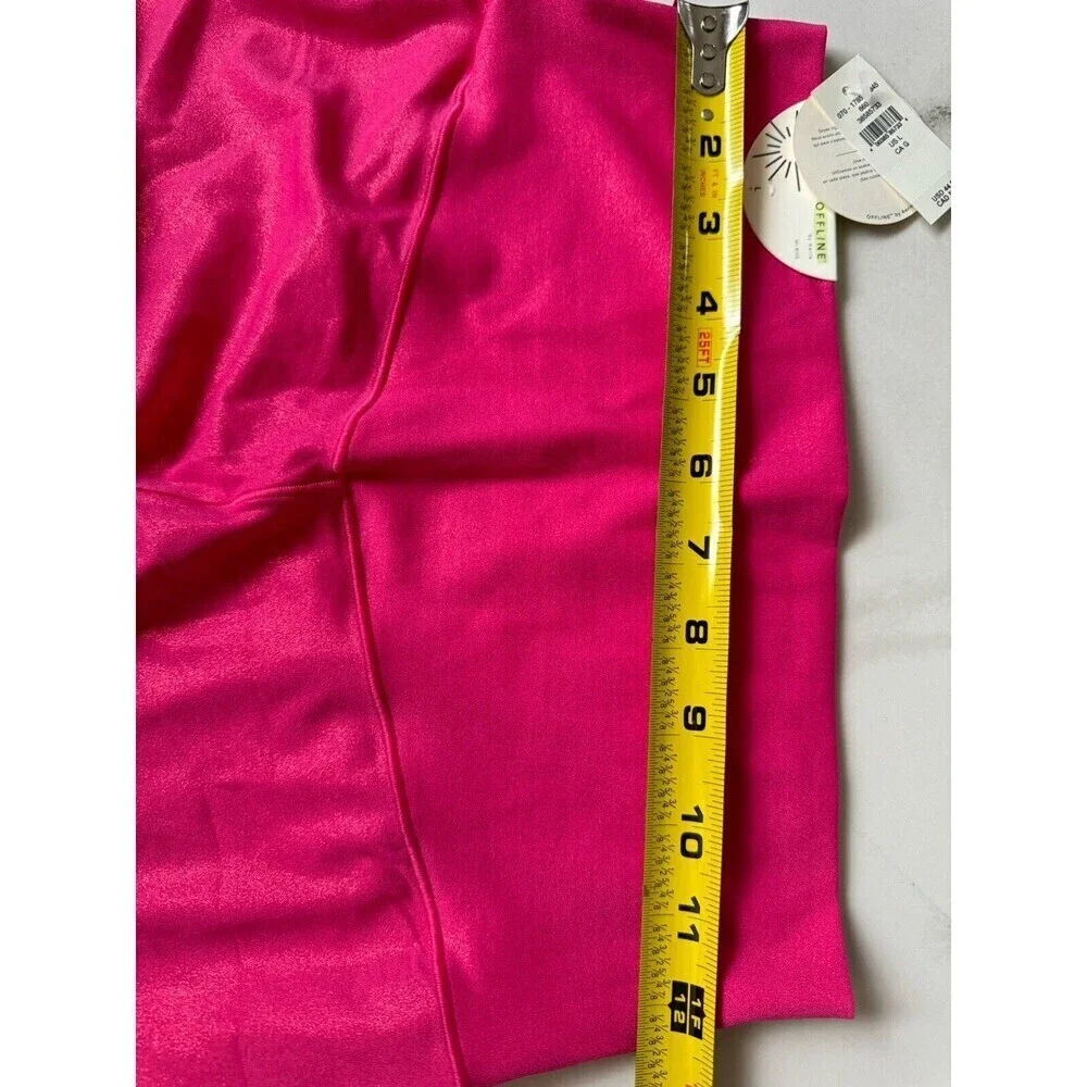 OFFLINE By Aerie Real Me Liquid Shine Cropped Legging fuchsia pink size large